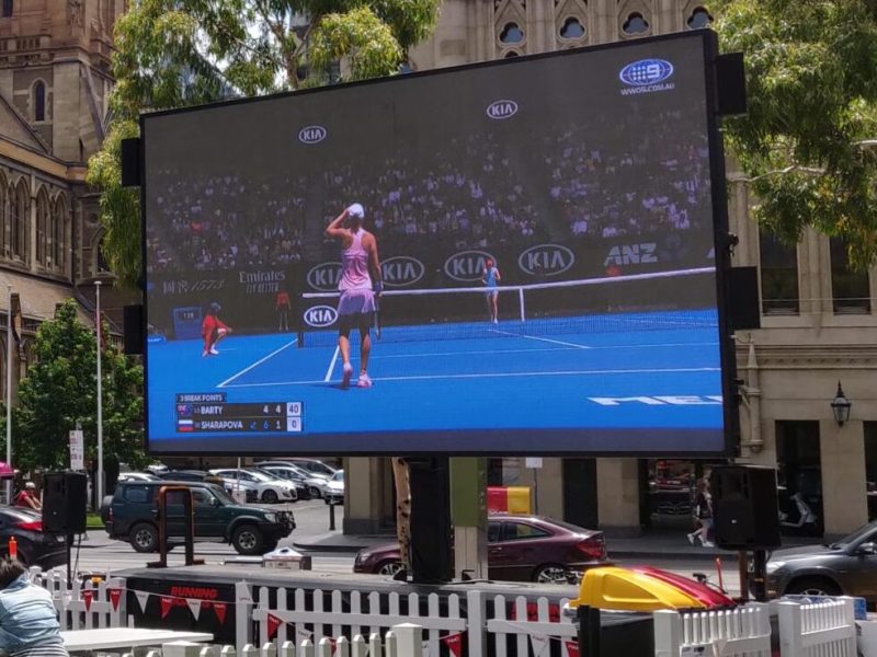 Fed Square Tennis Activation LED Trailer Screen Hire